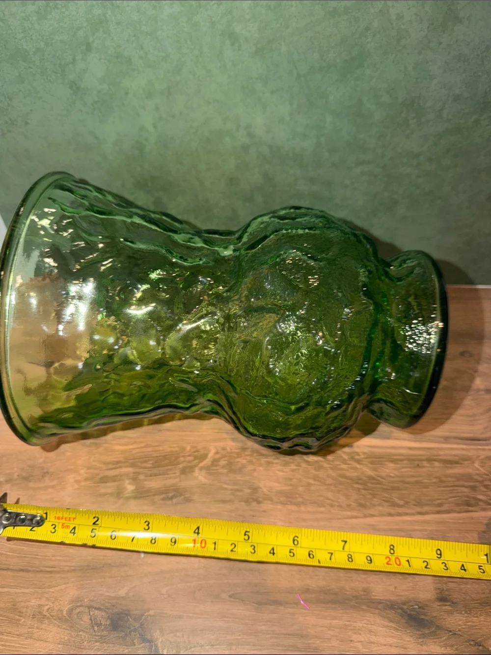 Green Textured Glass Vase - Home Accents